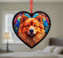 Chow Chow Stained Glass Effect Heart Suncatcher